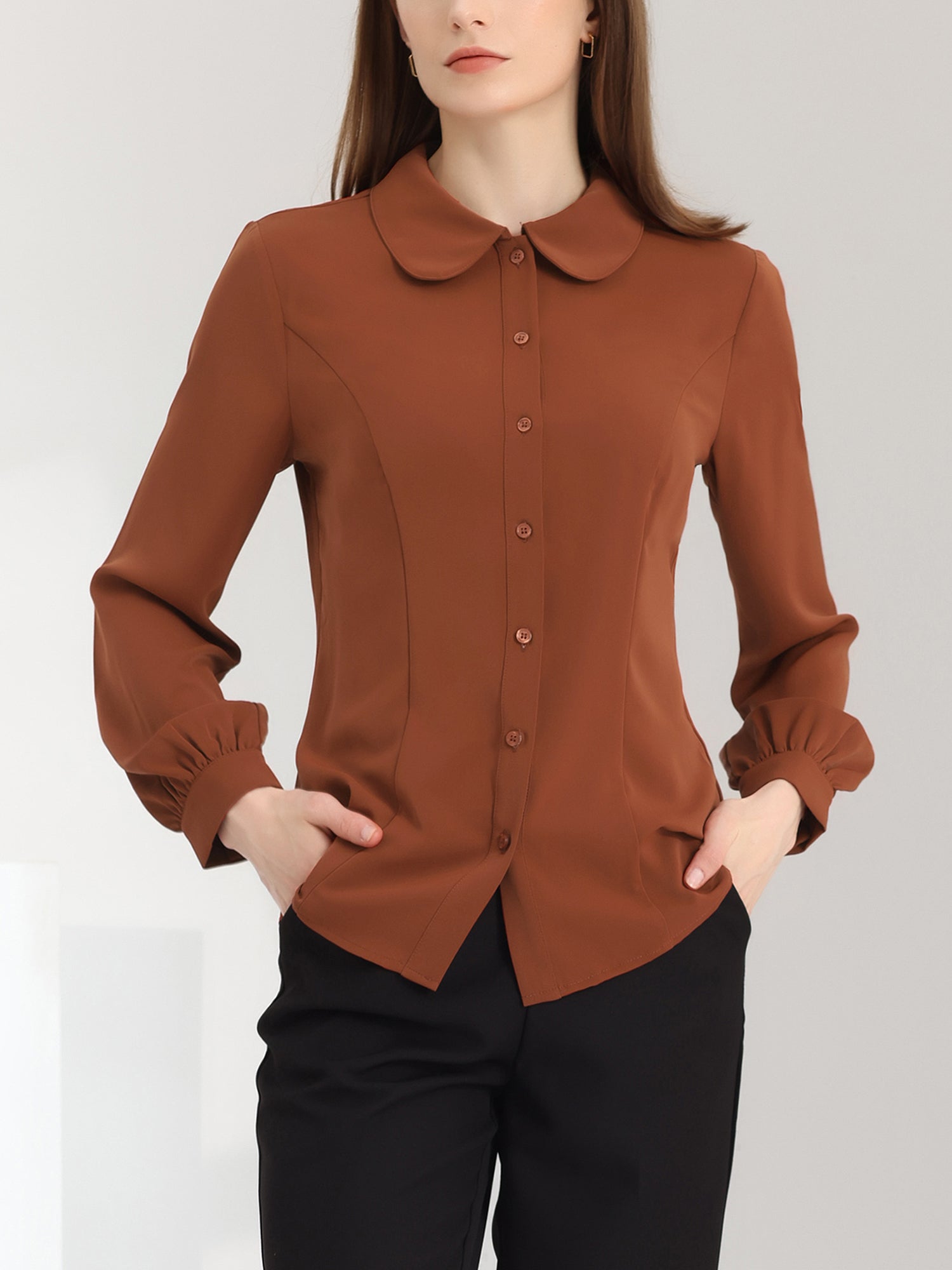 Peter Pan Collar Business Casual Work Shirts