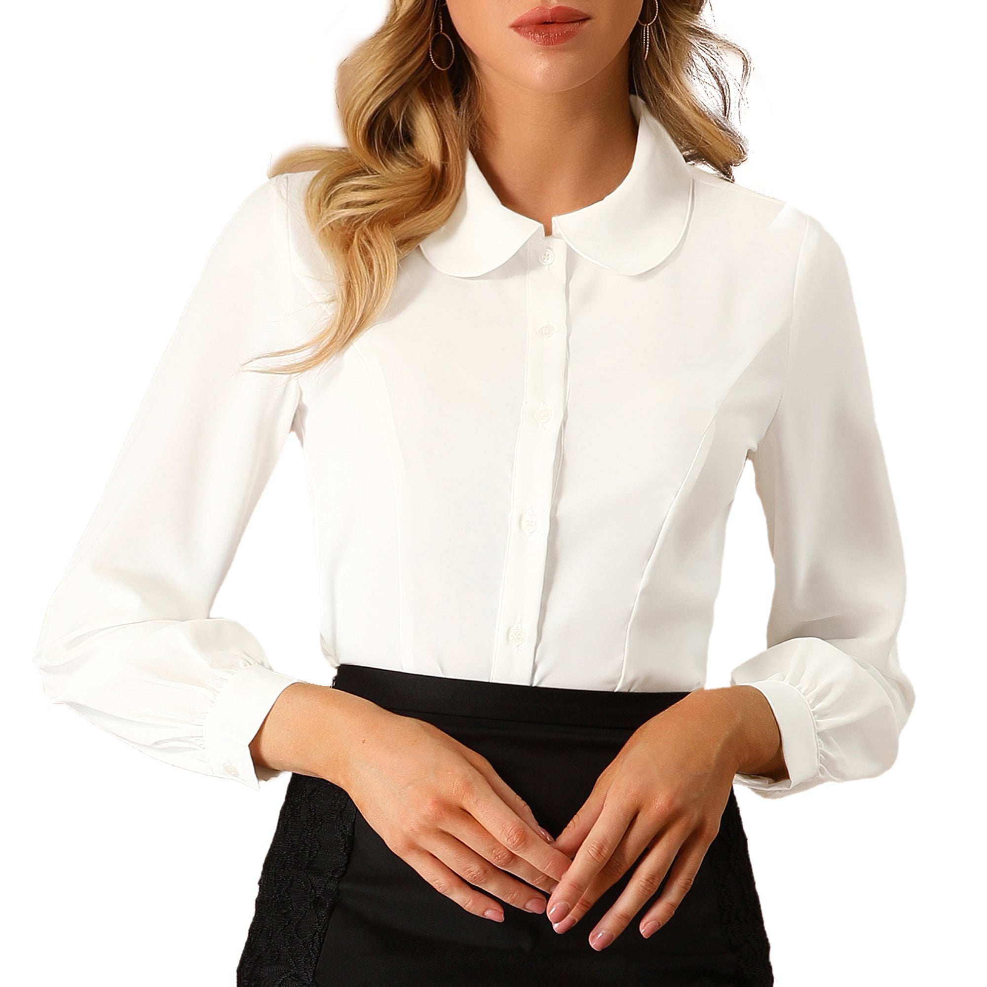 Peter Pan Collar Business Casual Work Shirts