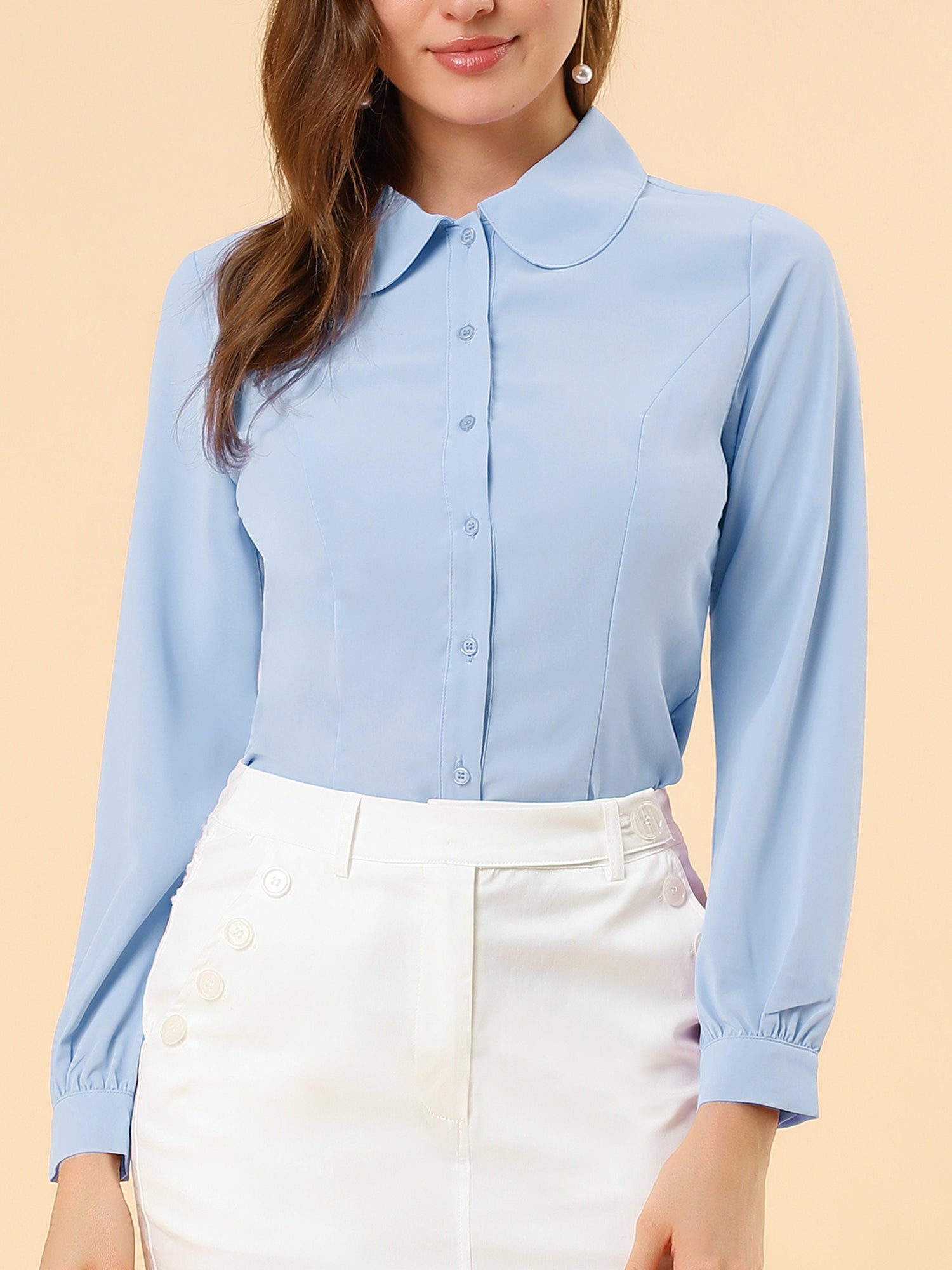 Peter Pan Collar Business Casual Work Shirts