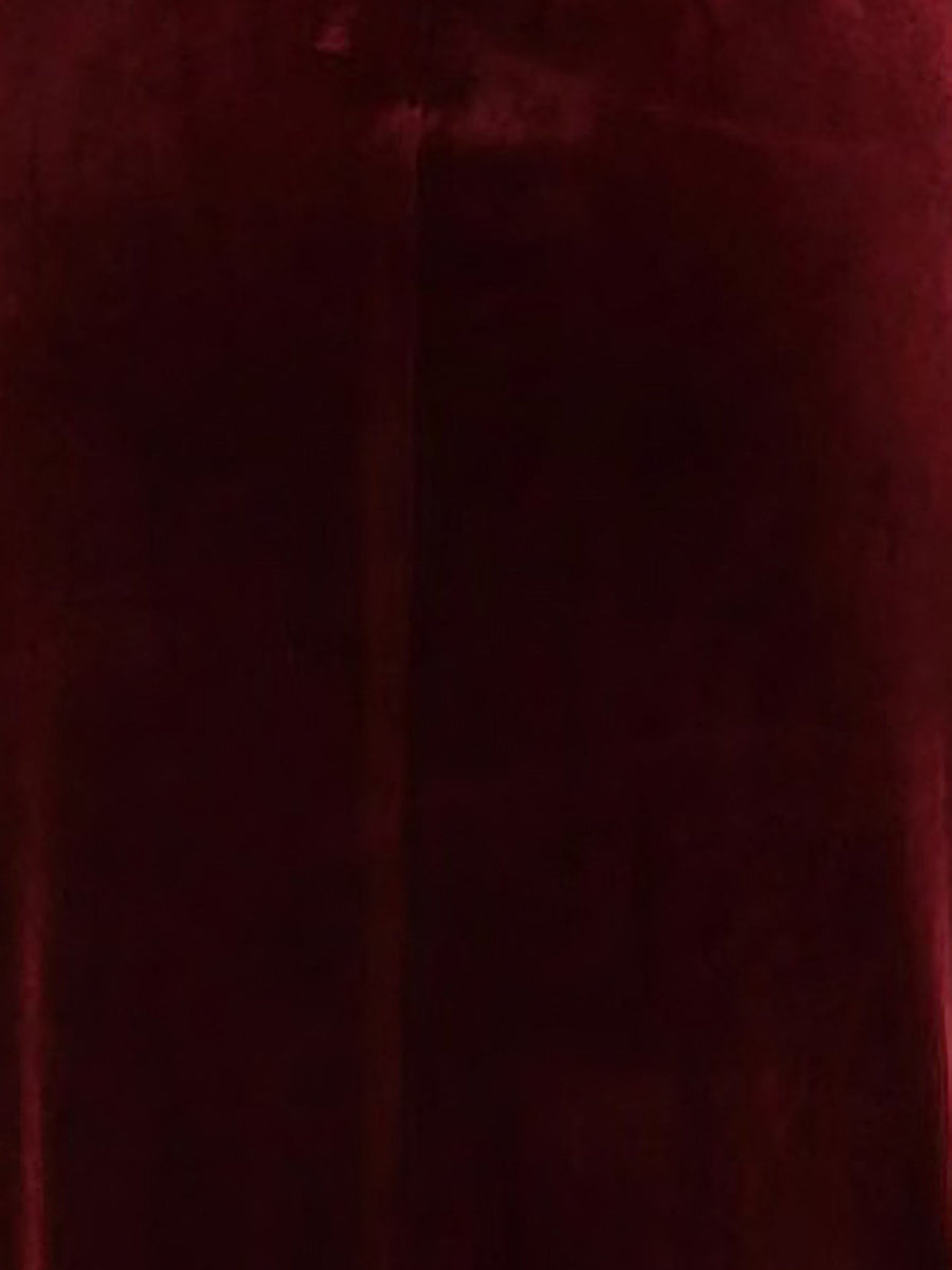 Mock Neck Sleeveless Ruched Velvet Evening Gown Slit Dress