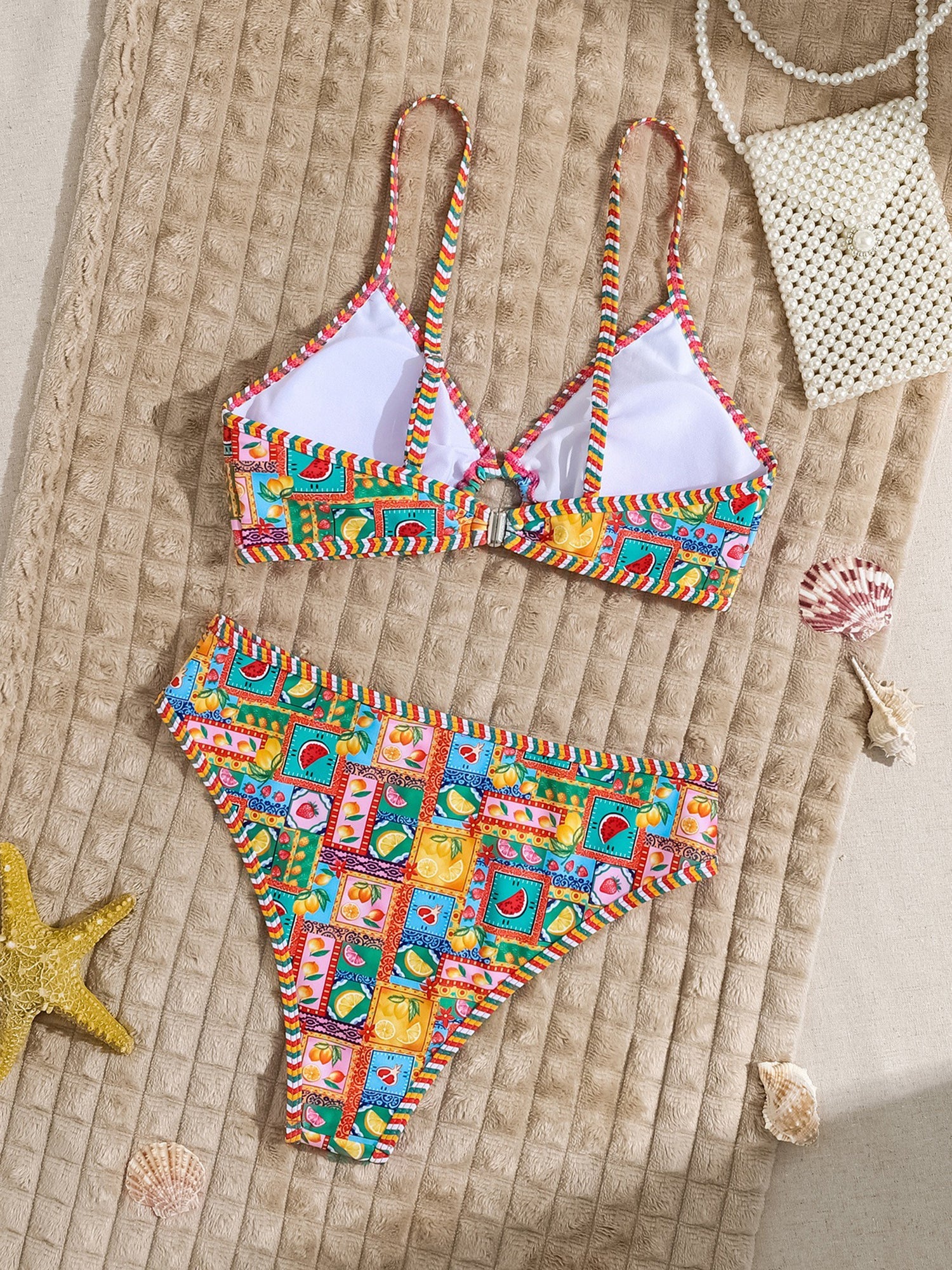 Graphic Triangle Cup Swimsuit Bikinis Sets
