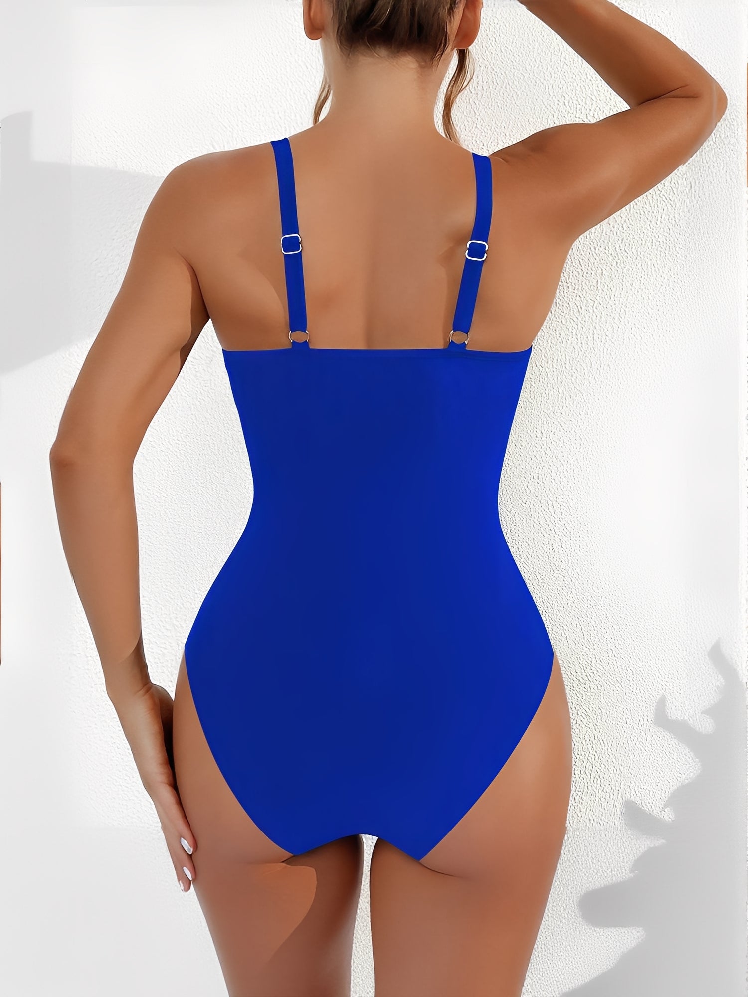 Solid Color Mesh Sleeveless Beach One-Piece Swimsuit