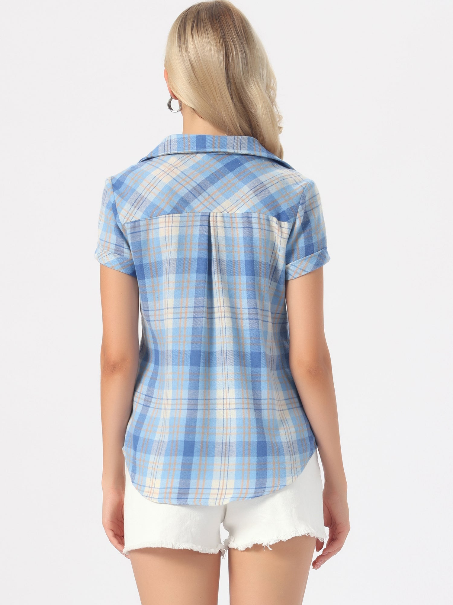 Button Down Cotton Classic Western Plaid Shirt