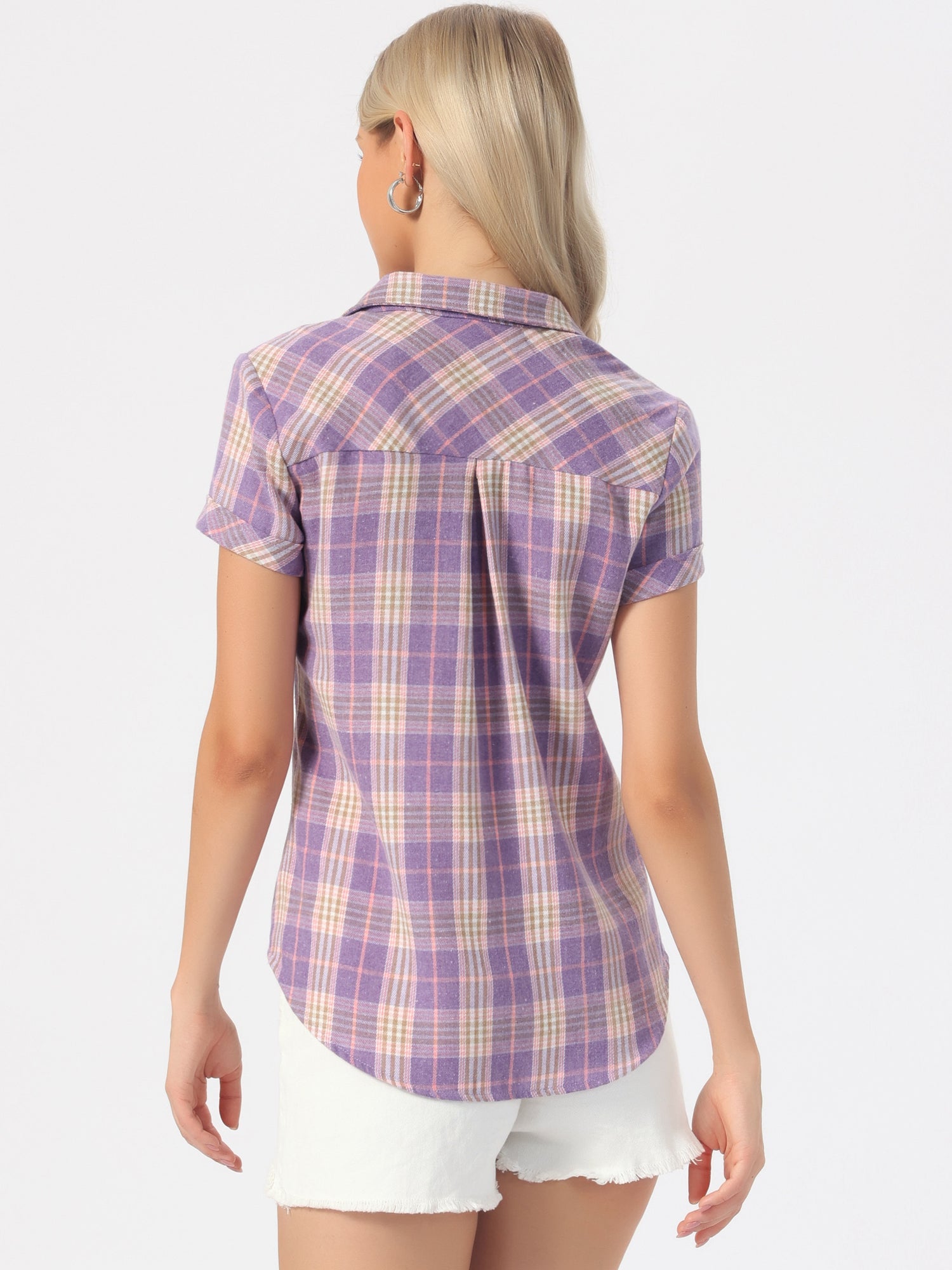 Button Down Cotton Classic Western Plaid Shirt