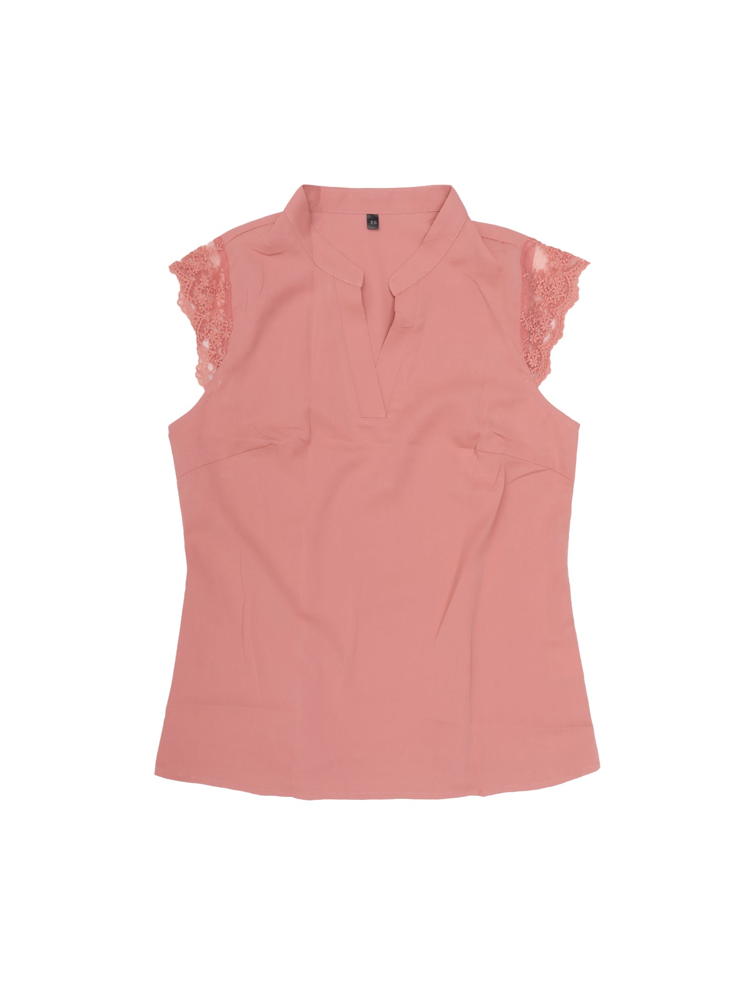 Work Top Office Lace Cap Sleeve Basic Shirt Blouse