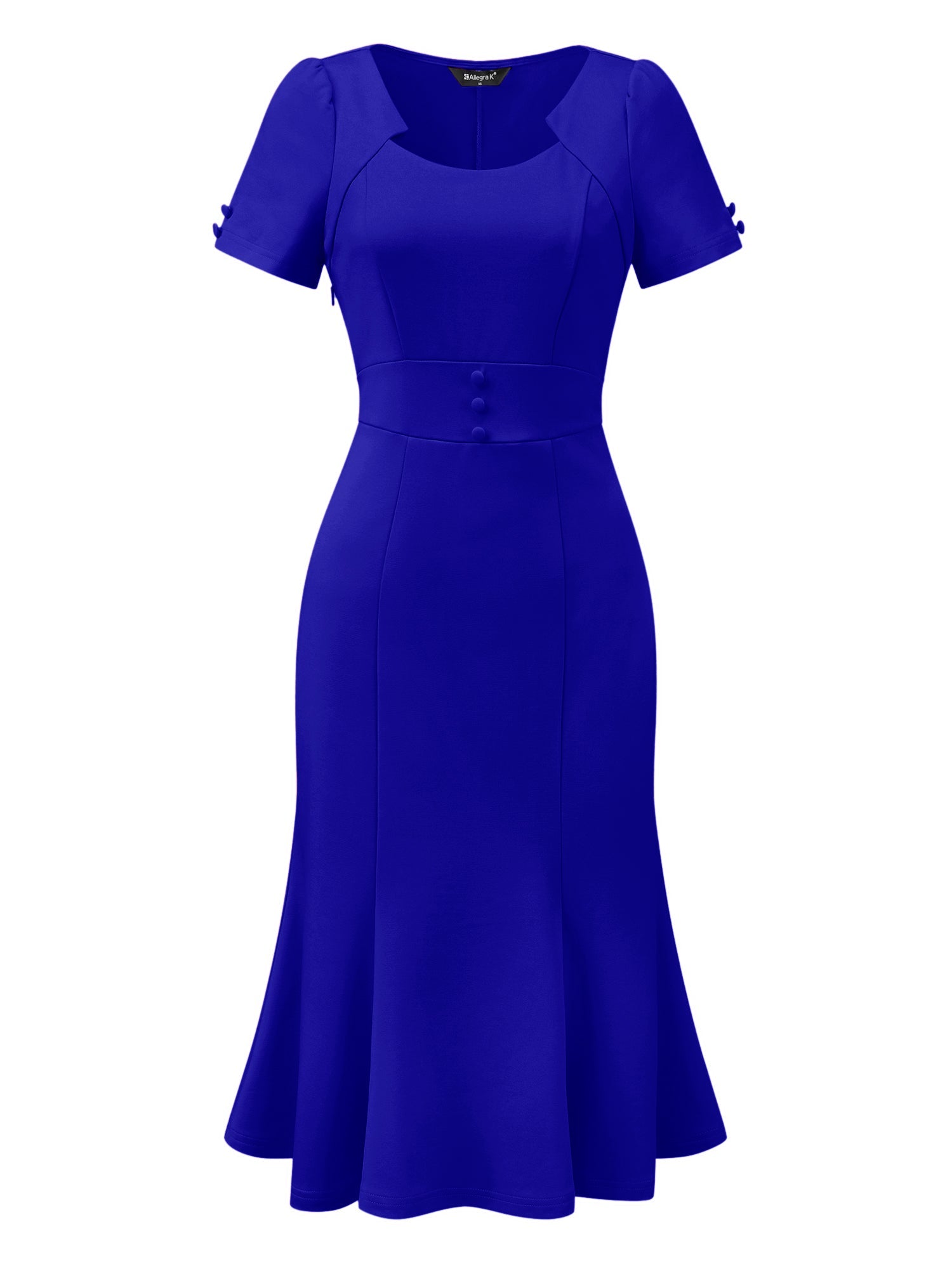 Vintage Work Cocktail Mermaid Sheath Fishtail Bodycon Midi Dress