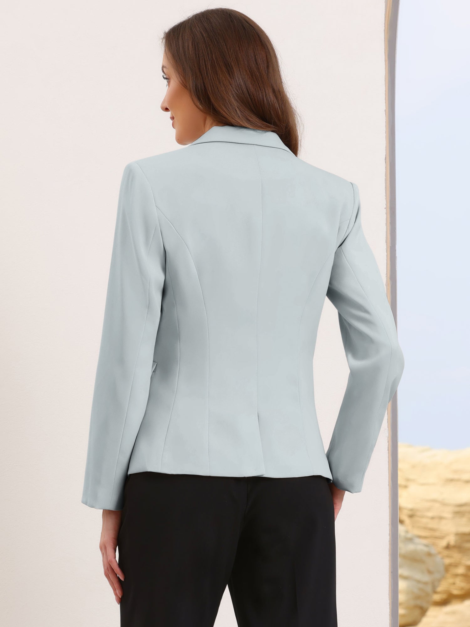 Long Sleeve One Button Business Casual Blazer