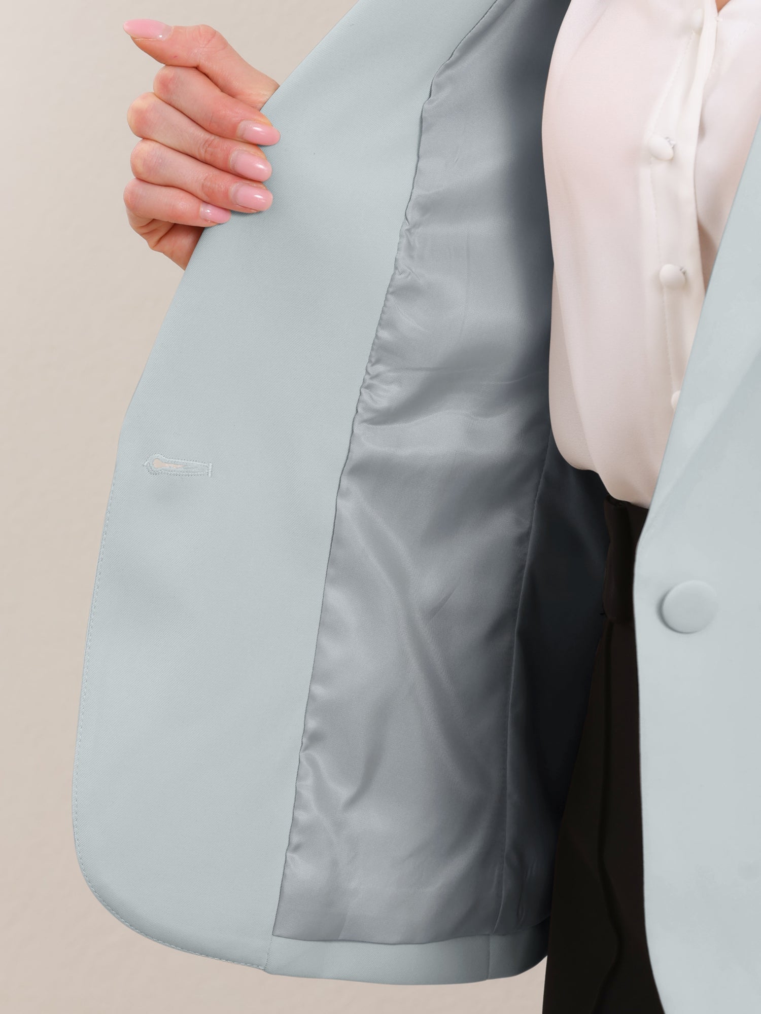 Long Sleeve One Button Business Casual Blazer