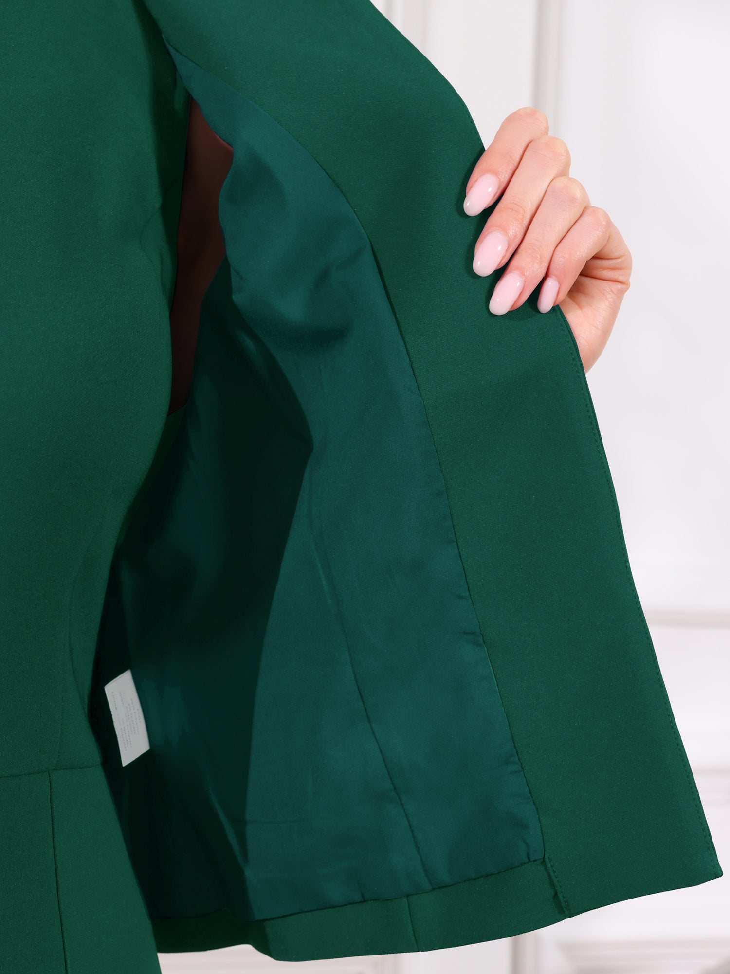 2 Pieces Long Sleeves Collarless Jacket & Sleeveless Fishtail Midi Dress Sets