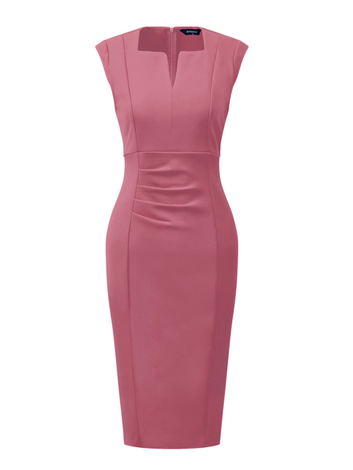 Pencil Sleeveless Pleated Front Elegant Business Sheath Dress