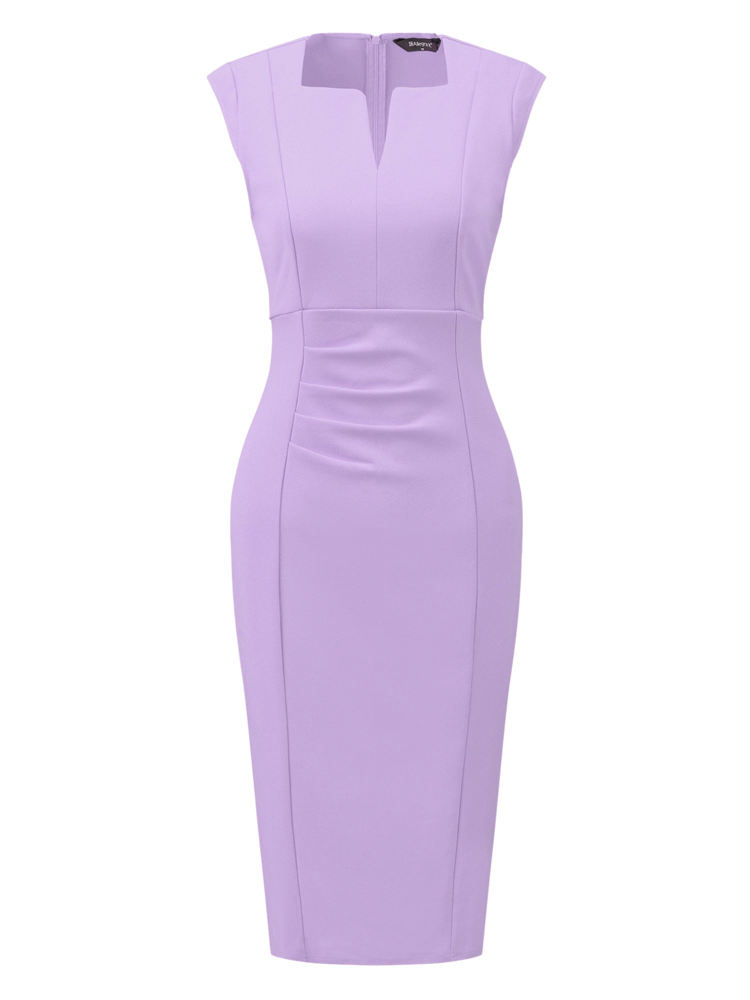 Sheath Pencil Sleeveless Pleated Front Elegant Business Dress