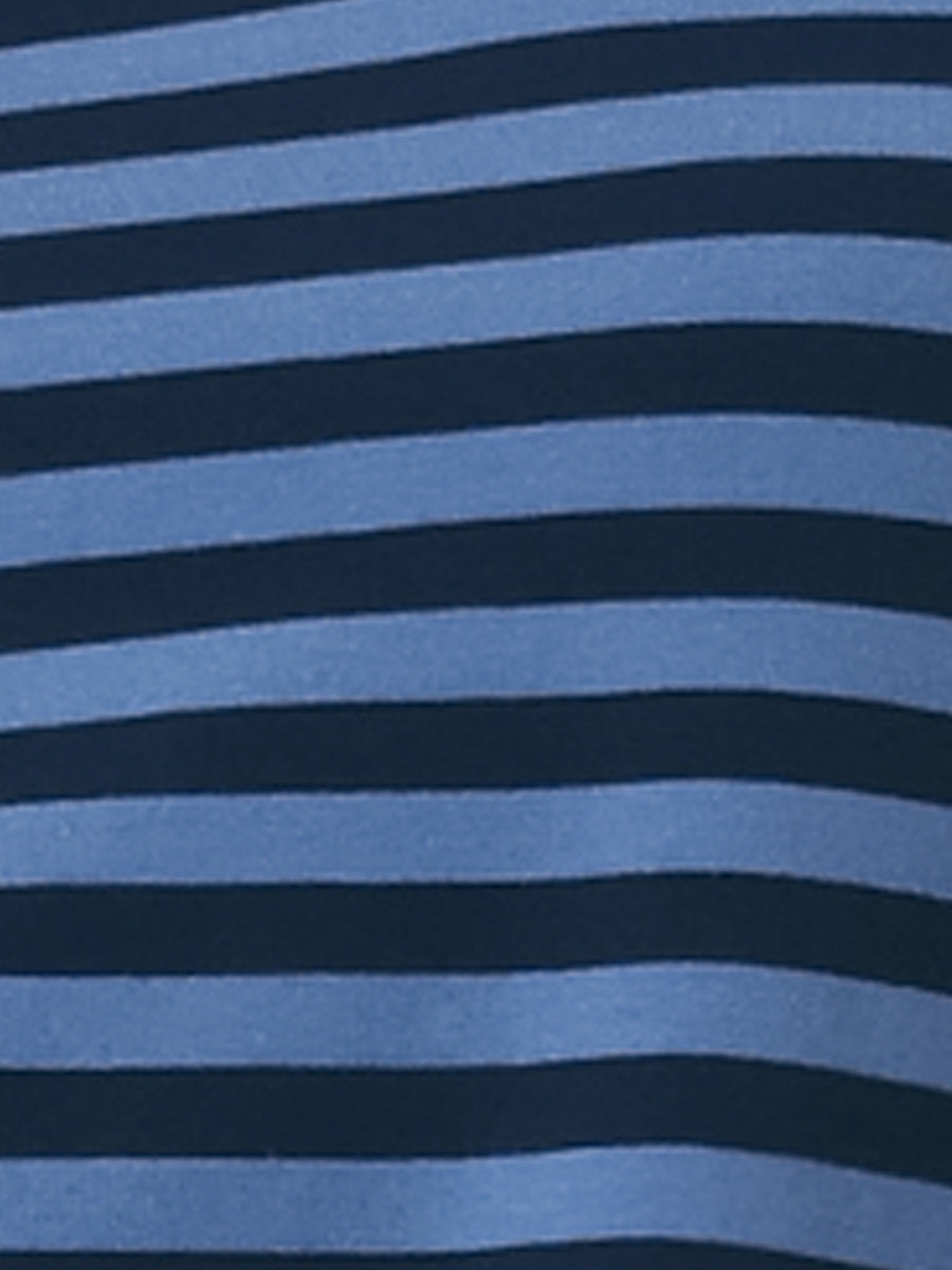 Striped 3/4 Sleeve Round Neck Casual T-Shirt