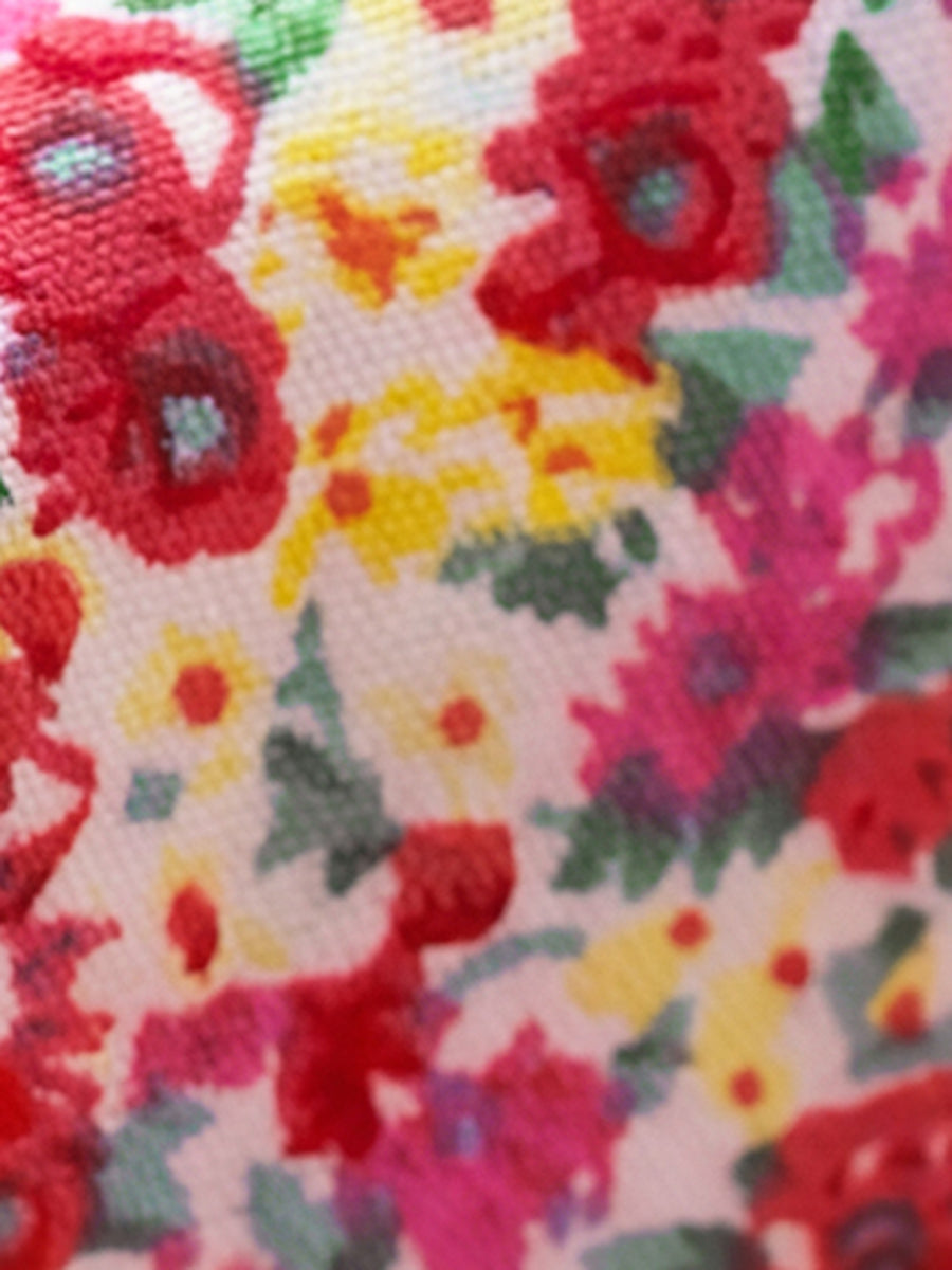 Midi Smocked Cap Short Sleeve Floral Fit and Flare Dress
