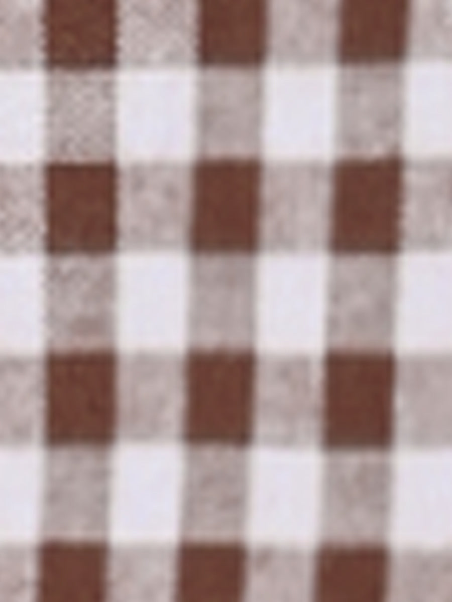 Gingham Cap Sleeves Button Down Blouse