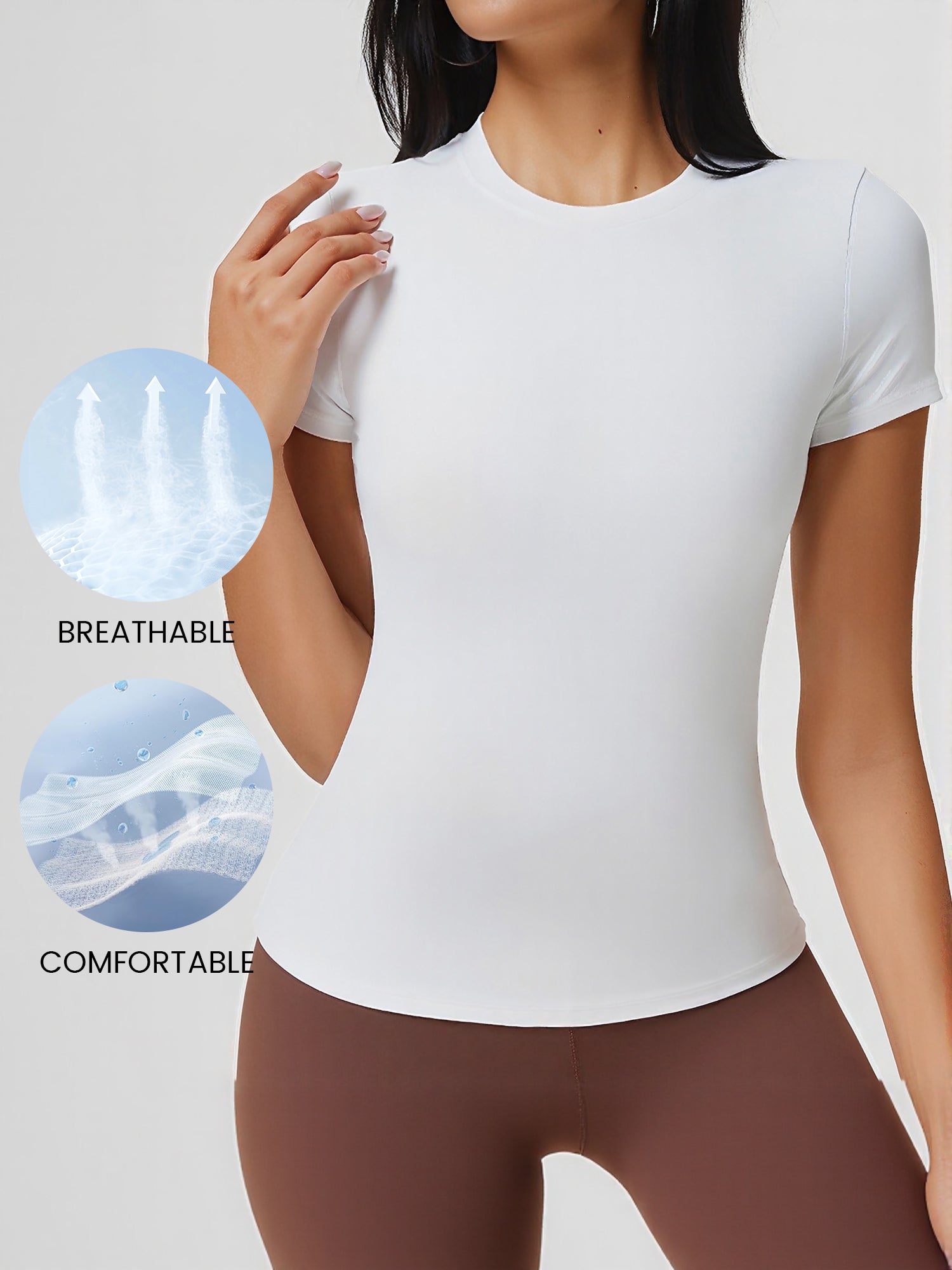 Breathable Short Sleeve Fitted Sports Top