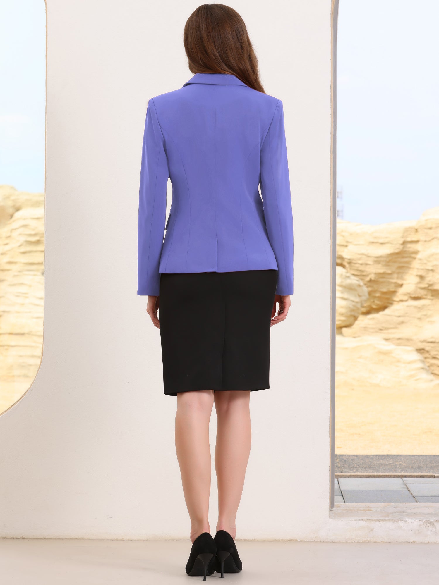Long Sleeve One Button Business Casual Blazer