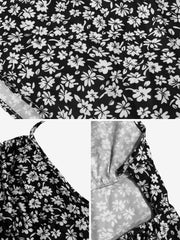 Floral Backless Spaghetti Strap Mini Dress