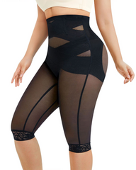 Lace See-Through High-Waisted Shaping Pants