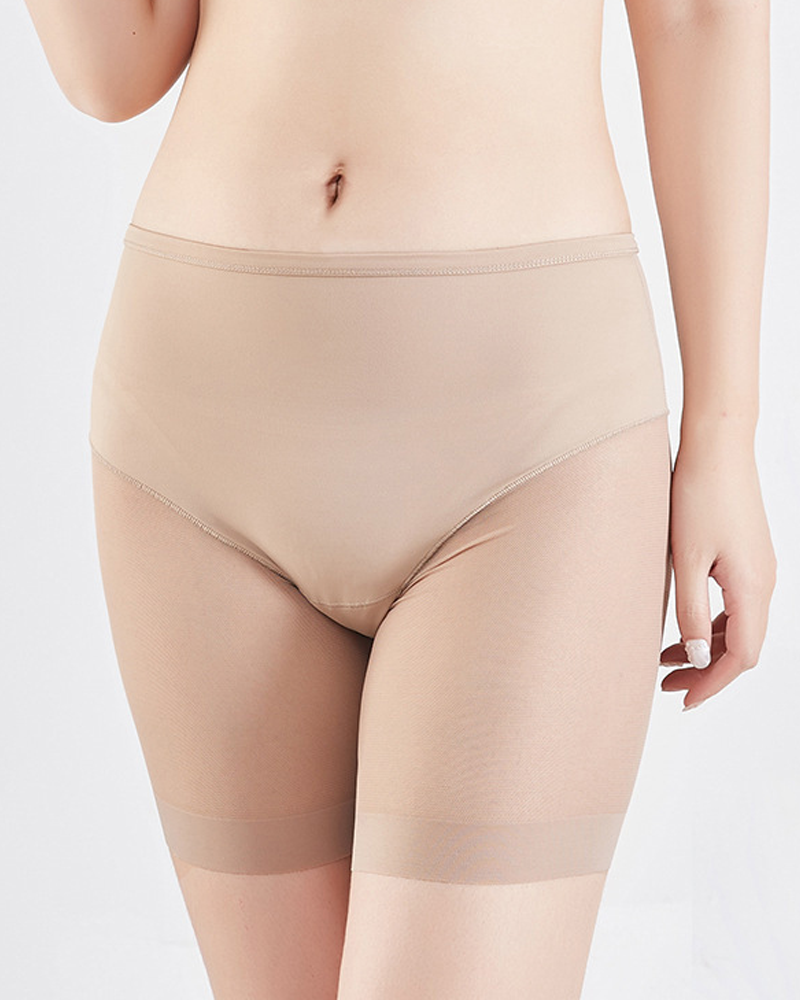 Mesh Panel High Waist Tummy Control Shaper Shorts