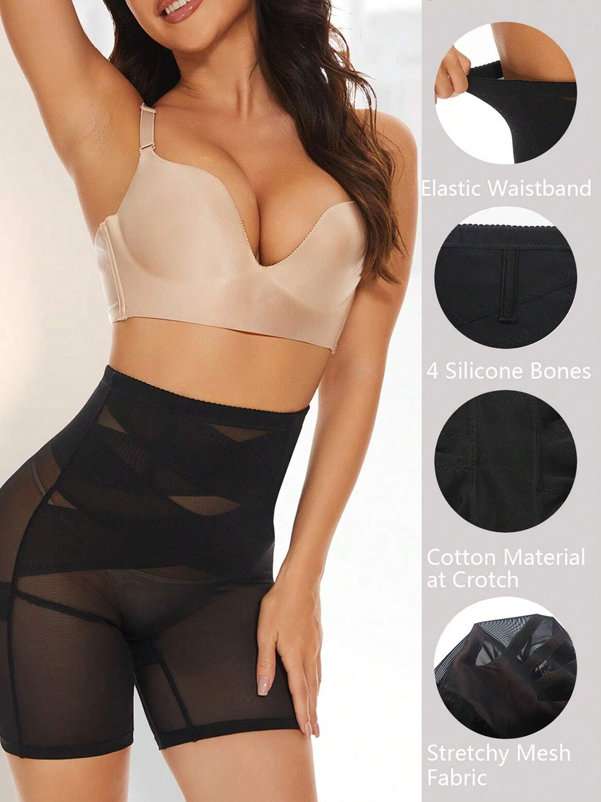 Comfort High Waisted Body Shaper Shorts Seamless no Rolling Thigh Slimmer