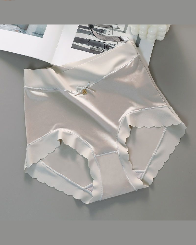 Seamless Mid-Waist High-Stretch Ice Silk Skin-Friendly Underwear