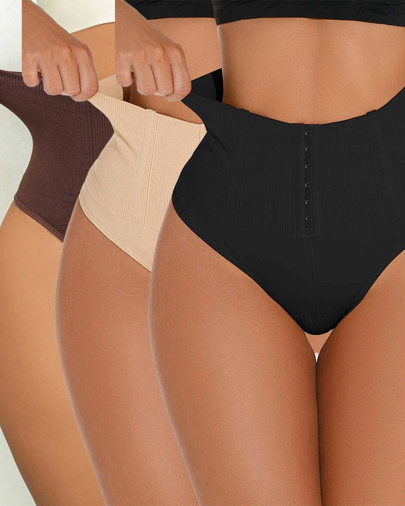 High Waist Seamless Single Breasted Shaping Thong