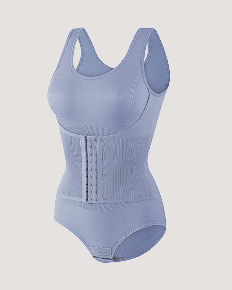 3-Row Hooks Waist Cincher Tummy Control Butt Lifting Shapewear Bodysuit