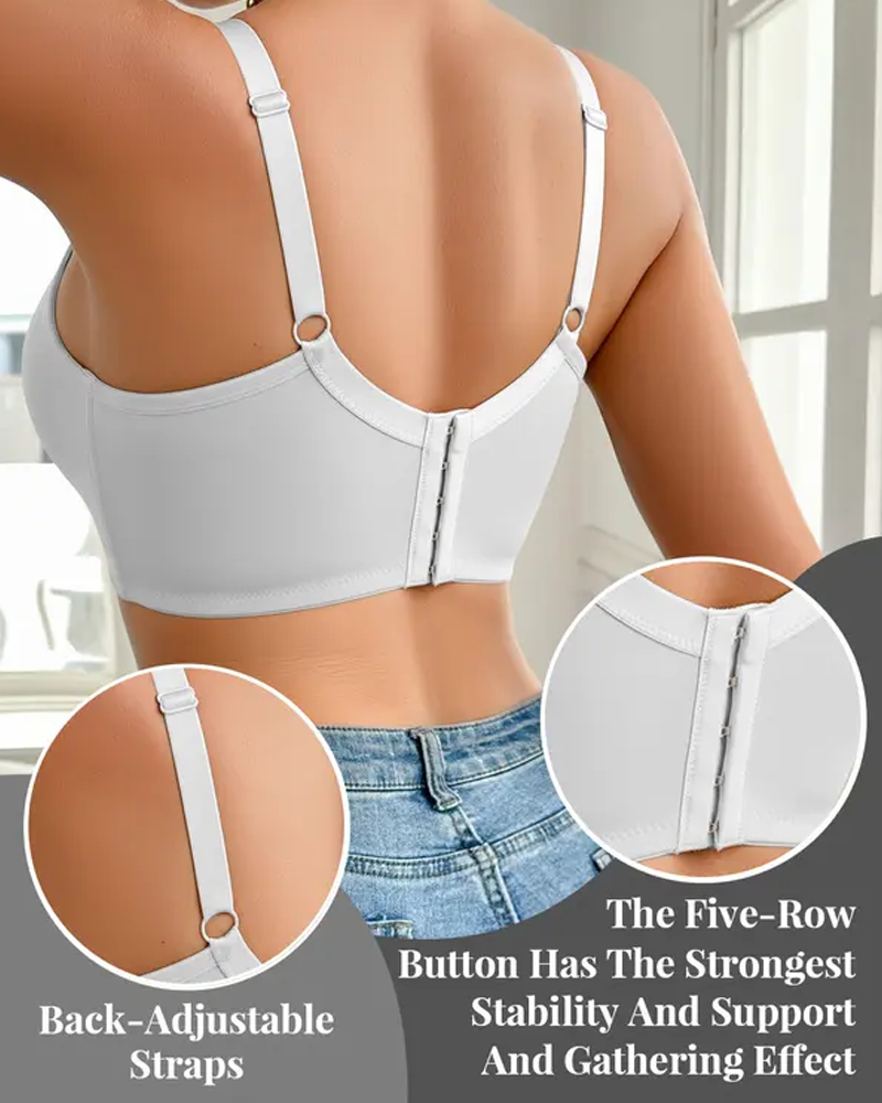 Embroidered Thin Cup Underwire Push-Up Bra To Support Side Breasts
