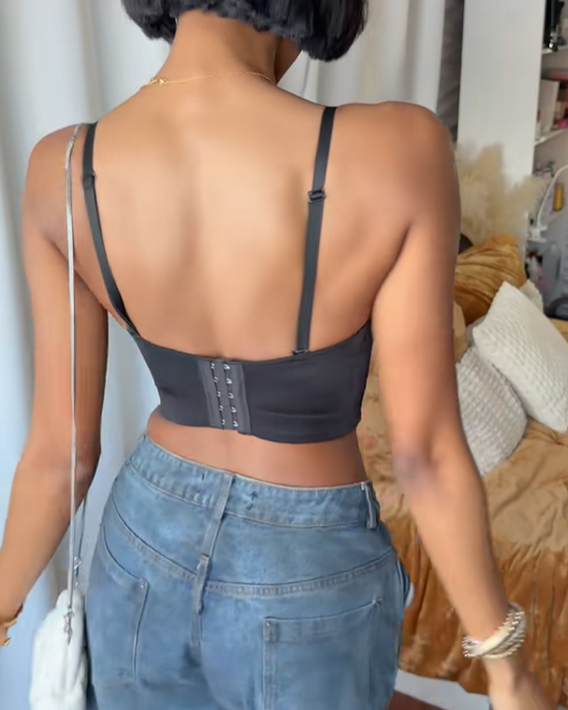 Spaghetti Strap Underwire Shaping Bra With Beautiful Back