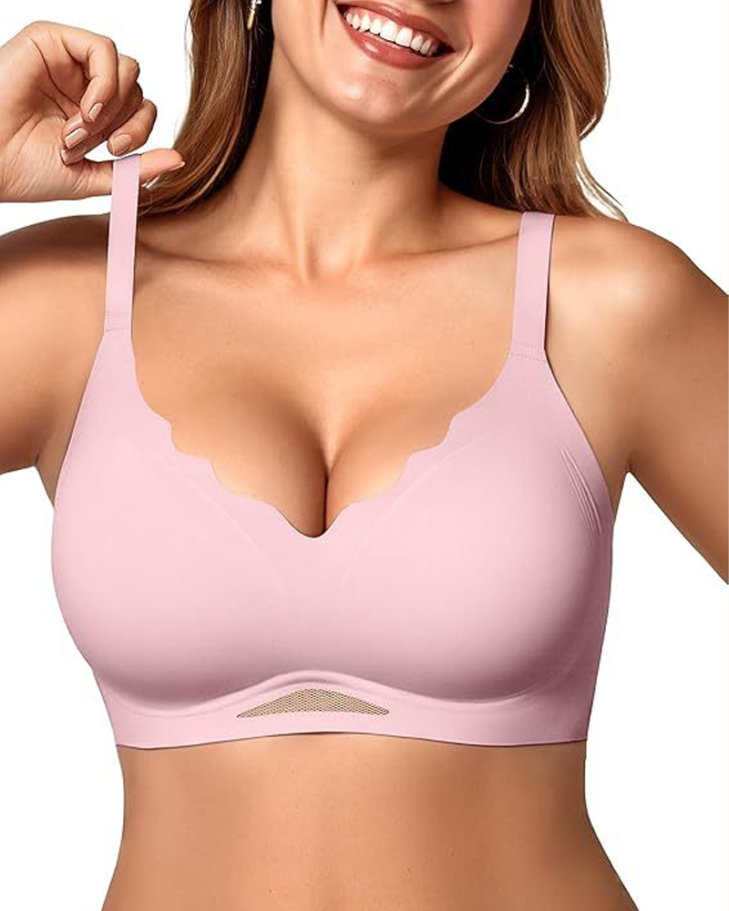 Jelly Soft Seamless Wireless Push-Up Wave V-Neck Bra