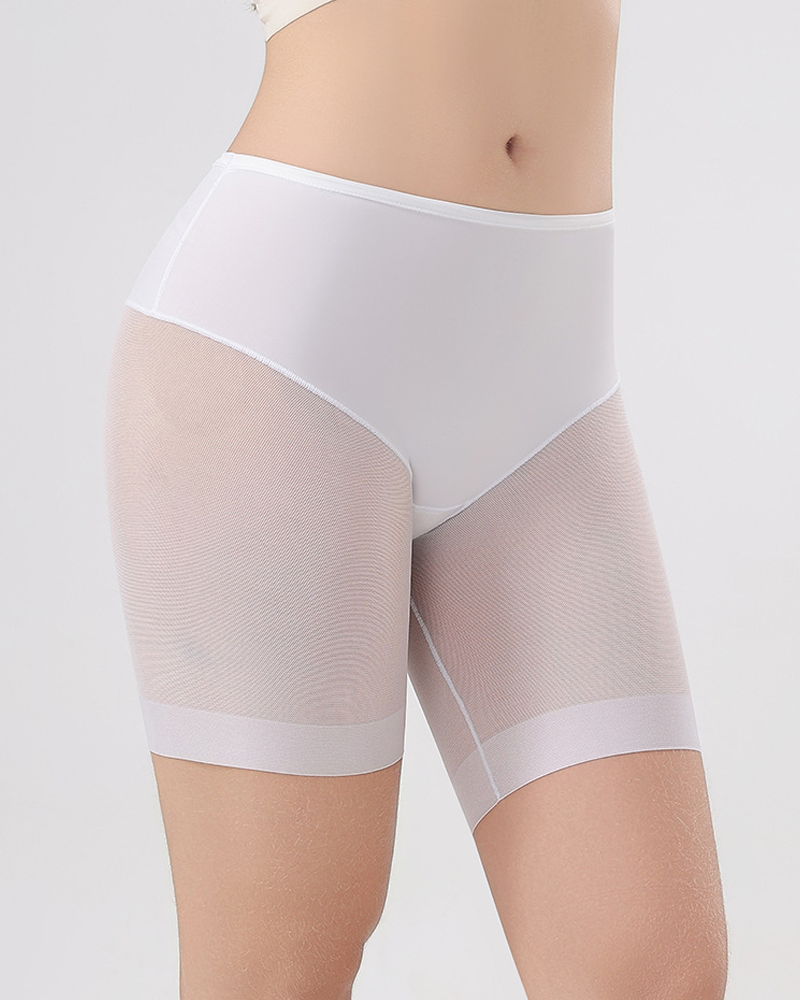 Mesh Panel High Waist Tummy Control Shaper Shorts