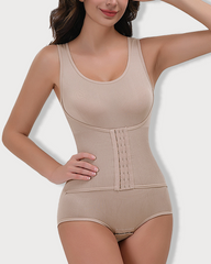 3-Row Hooks Waist Cincher Tummy Control Butt Lifting Shapewear Bodysuit