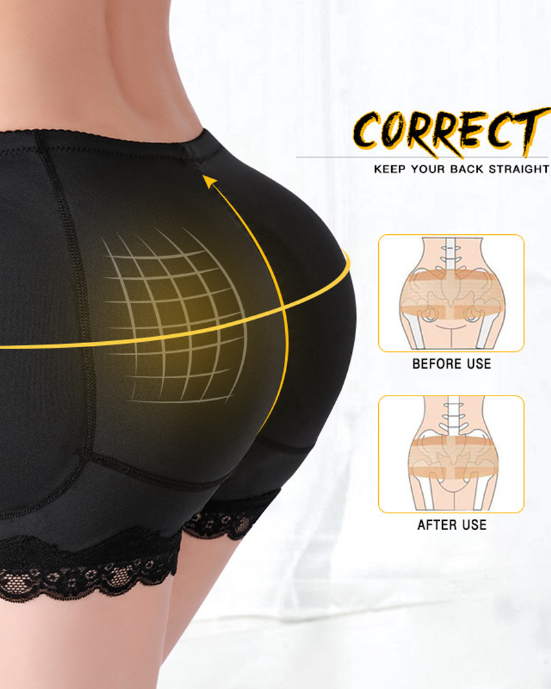 Buttock And Hip Enhancing Shaping Shorts With Padded Inserts