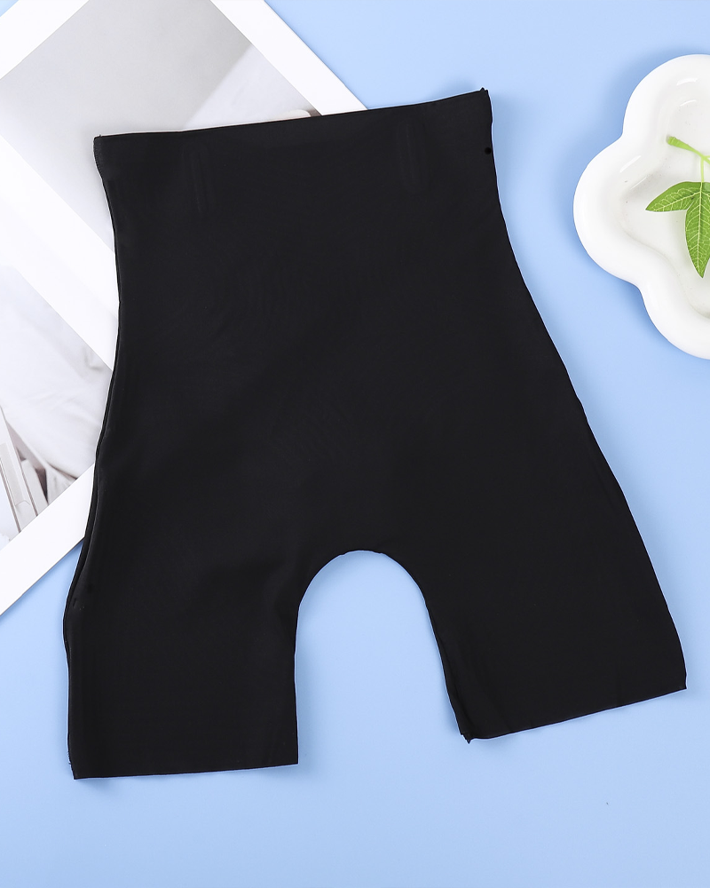 High Waist Ice Silk Seamless Ultra-Thin Postpartum Tummy Control Butt Lifting Shorts