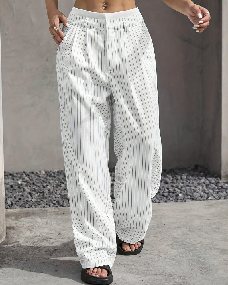 Simple Drape Loose Straight Pants